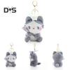 Plüsch Kätzchen Schlüsselanhänger Anhänger Cartoon Katze Form Schlüsselanhänger Charme Paar Tasche Rucksack Schultasche Zubehör