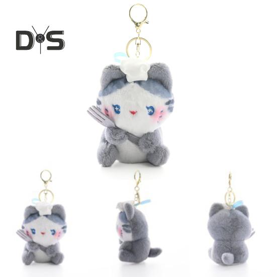 Plüsch Kätzchen Schlüsselanhänger Anhänger Cartoon Katze Form Schlüsselanhänger Charme Paar Tasche Rucksack Schultasche Zubehör