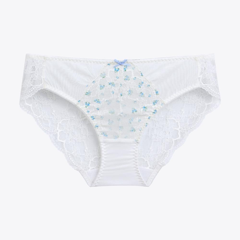 Yeseu Flower Print Lace Panties_White