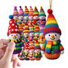 16/32 Stück Bunter Gestrickter Holz-Schneemann Hängender Schmuck Weihnachtsbaum Dekoration Für Kaminsimse Tür Feiertagsdekoration
