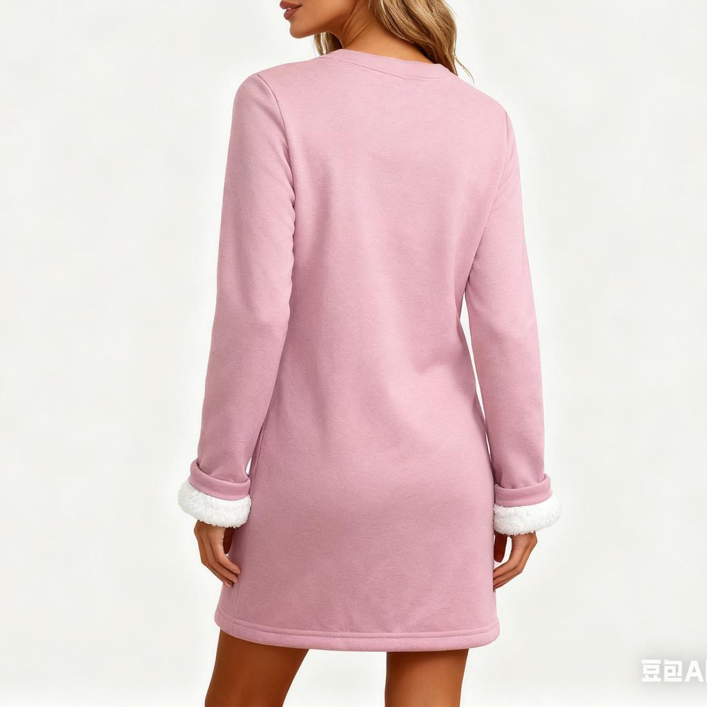 Women's Fashionable Solid Color Long Sleeved Casual Pullover Sweatshirt Top