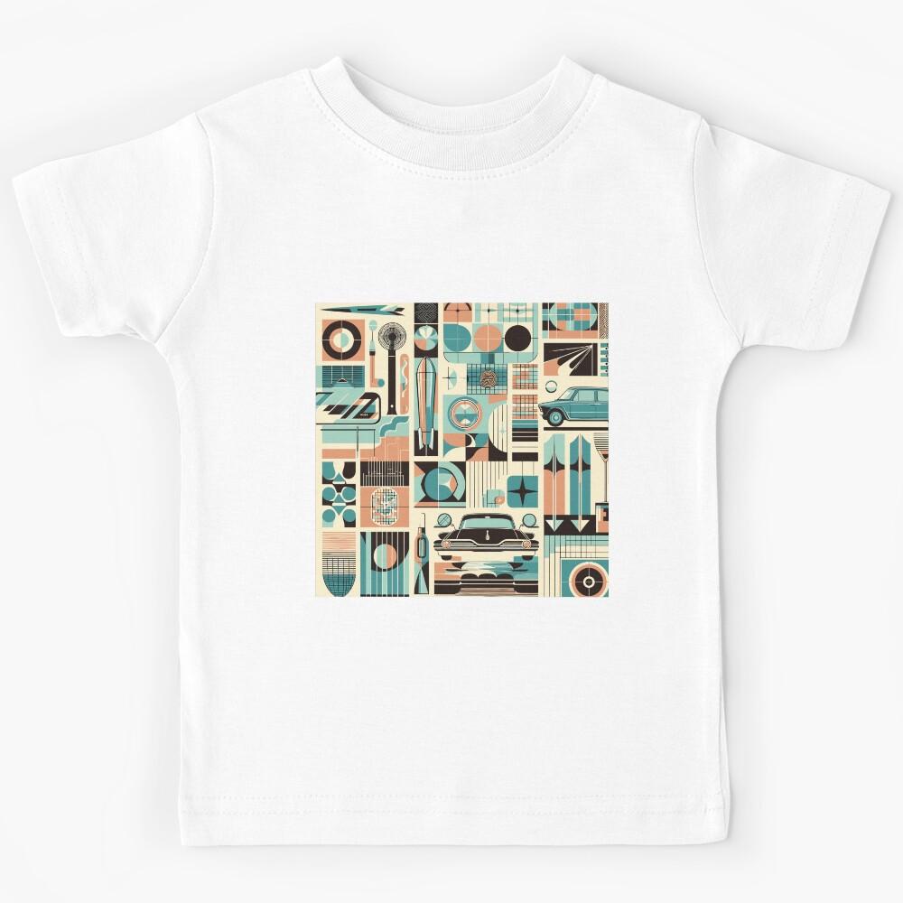 Retro Mid Century Modern Pattern Kids T-Shirt 150