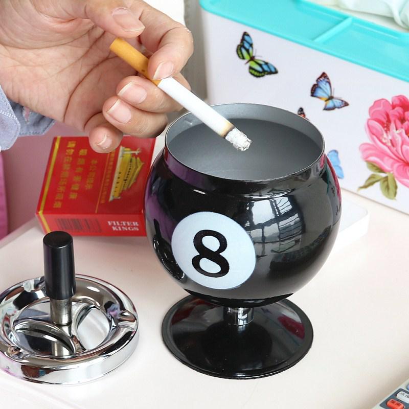 Creative Billiard Ashtray with Lid - Anti-Fly Ash Office Decor