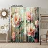 2 pcs   versatile polyester transparent curtains for home decoration Pink & White Floral for use in bedrooms and living rooms