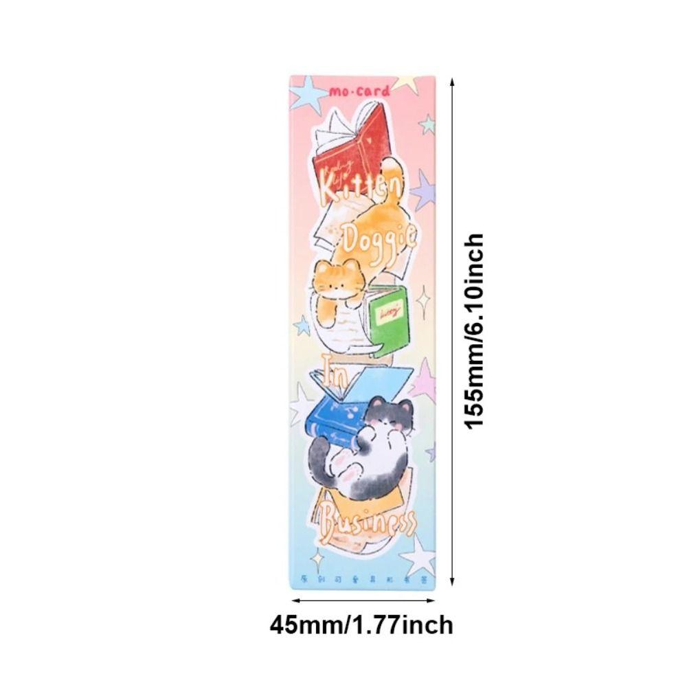 30pcs/Set Cute Paper Small Animal Bookmark Kawaii Kitty Puppy Shape Pagination Mark Reading Book Clip Student Gift