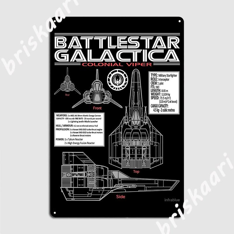 

Battlestar Galactica Colonial Viper Metal Sign Wall Decor Retro Club Party Tin Sign Poster 20x30cm