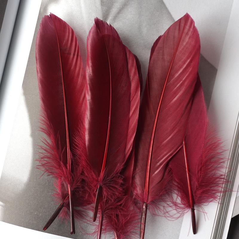 50Pcs White Feather Goose Feather Hard Floating Dream Net Decorative Wings Sun Flower Wall Decoration Kindergarten Handmade Art Class Materials