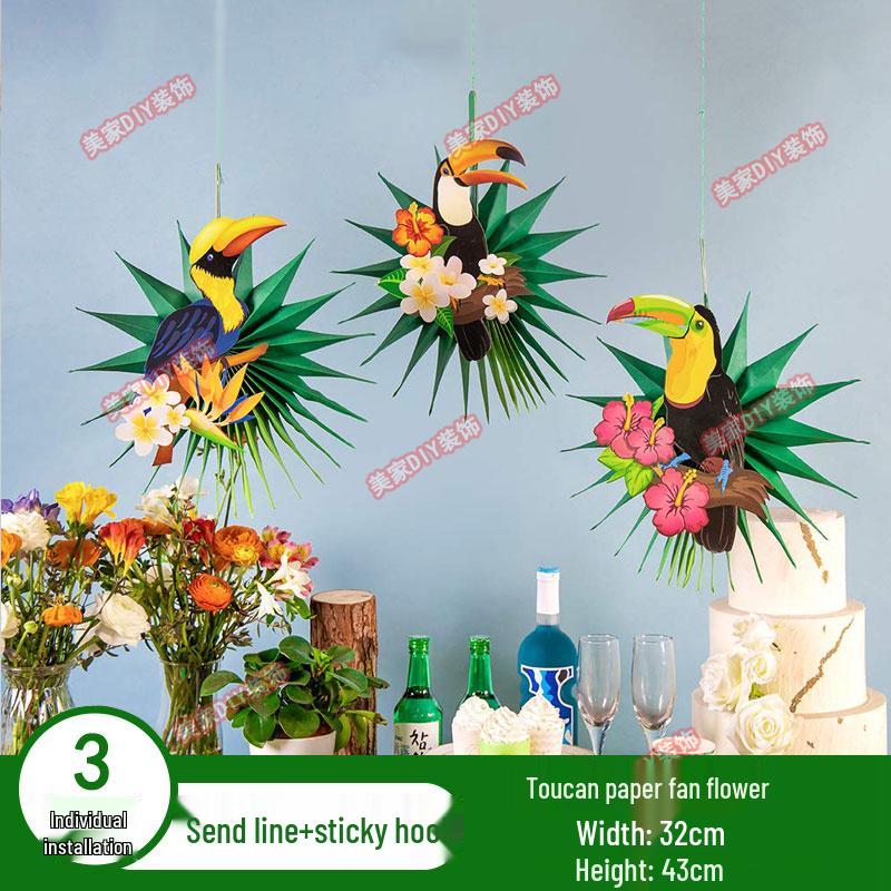 Spring Tropical Fruit Party Ceiling Decorations: Pineapple, Strawberry, Apple, and Grape Honeycomb Balls
