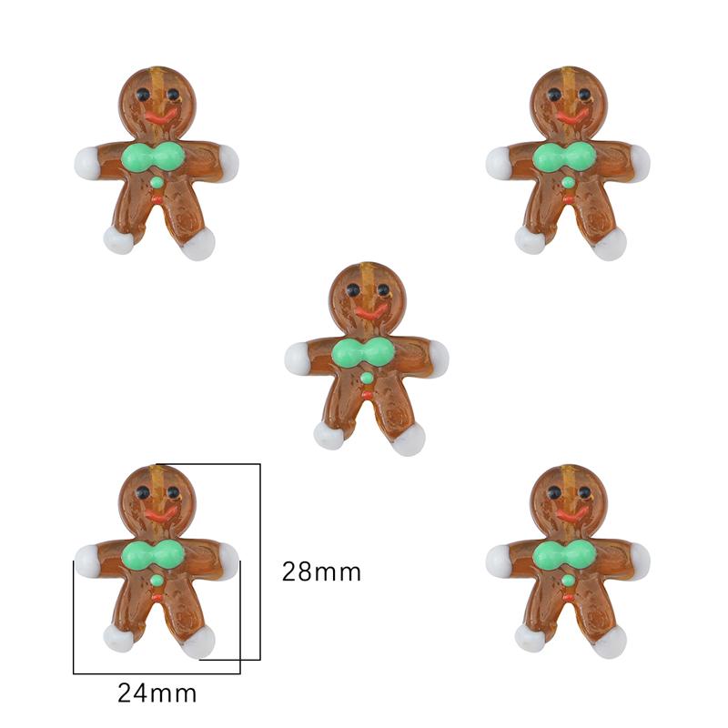 1Pc Hand Painted Glazed Funny Cartoon Christmas Charm Beads for DIY Jewelry Craft Making