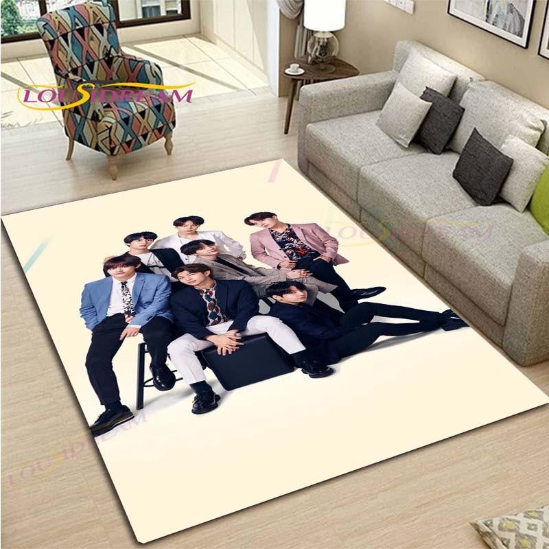 Kpop Bangtan Boys BTS Carpet Rug Kids Carpets Living Room Tea Table Mats Bedroom Rug Washable Floor Mats Household Area Mat