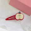 4Pcs Girl Hairpin Red Fruit Slice Decor Hair Clips Smooth Surface Rounded Edges Lightweight Hair Pins Hair Accessories