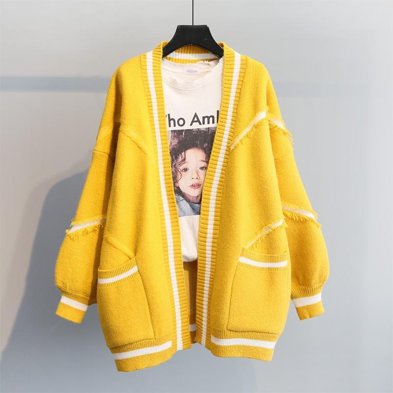 Autumn Thickened Knitted Medium To Long Sweater Cardigan Coat for Women