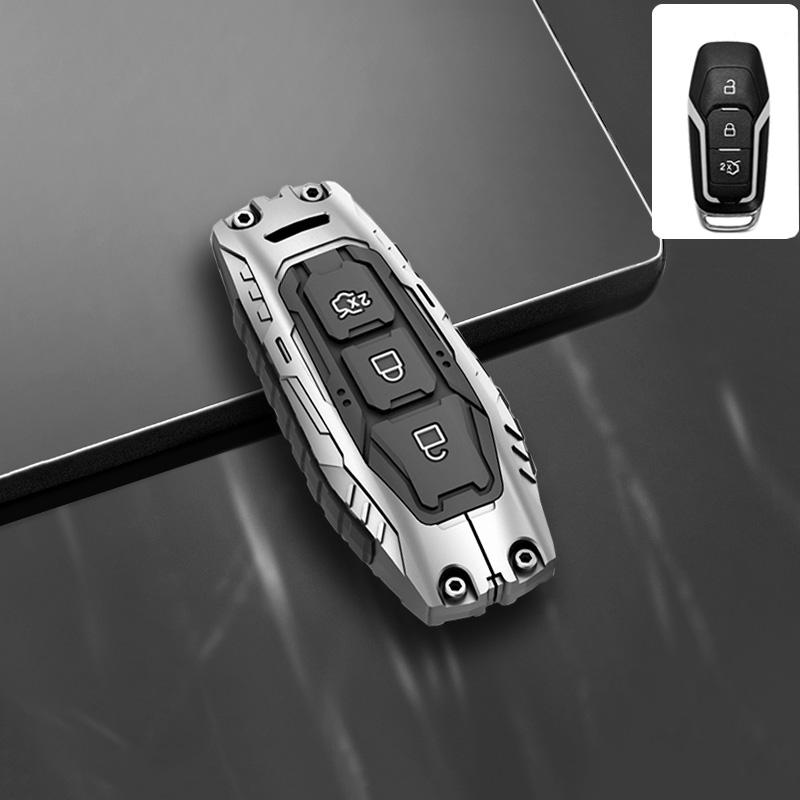 For Ford Focus 3 4 ST Mondeo 5 MK5 Mustang F-150 Explorer Edge Fiesta Kuga MK3 4 Zinc Alloy Car Remote Key Case Cover Holder