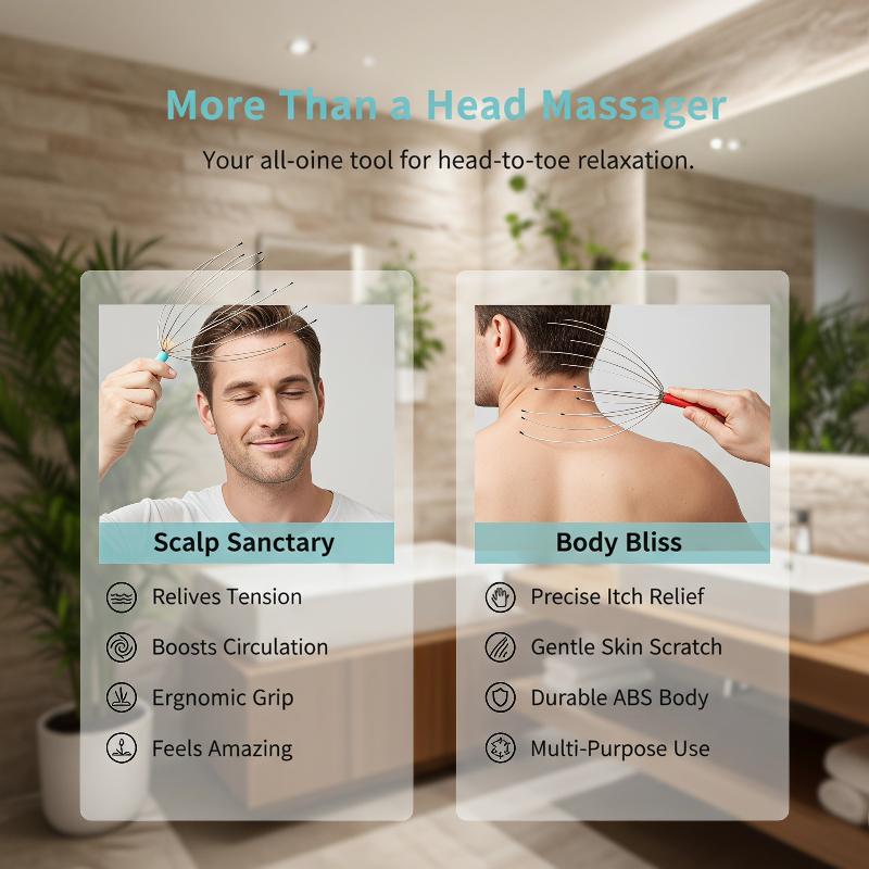 1Pcs Rubbing Scalp Relaxation Relief Body Massager Octopus Head Massager Scratcher Relieves Tension Health Care Tools
