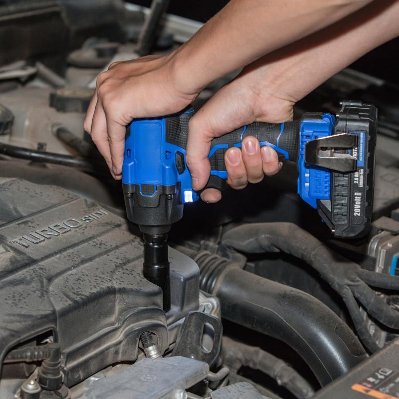 20V High-Torque Brushless Impact Wrench Kit - 370 Ft-lbs, 3,400 IPM, 1/2 Inch Cordless Electric Impact Gun with 6-Piece Drive