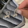 Unique Heart Bowknot Hoop Earrings Fashion Bows Earrings for Women Cute Gift