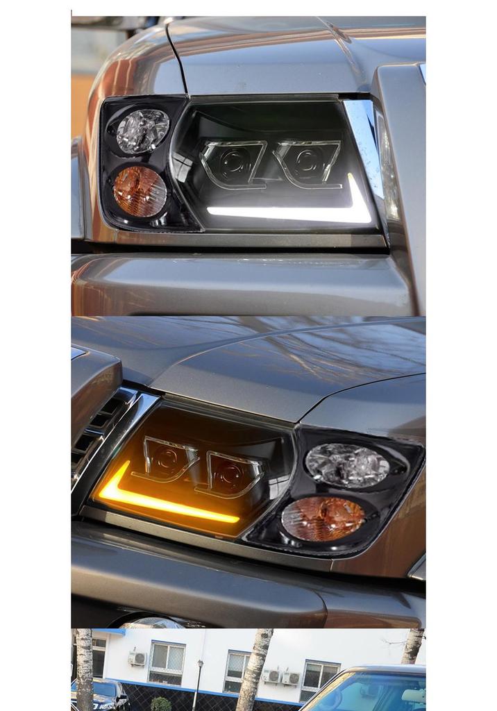 פנס ראש LED Projector לרכב ניסאן פטרול Y61 99-03 עם תאורת יום (DRL) ואיתותים פנימיים (Sequential)