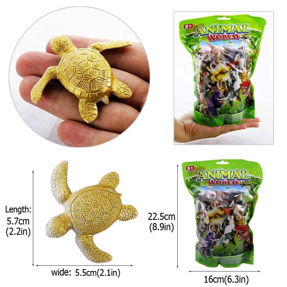 60Pcs Mini Simulation Animal Set Solid Wild Animal Lion Shark Ancient Dinosaur Model Toy Classic Confrontation Game
