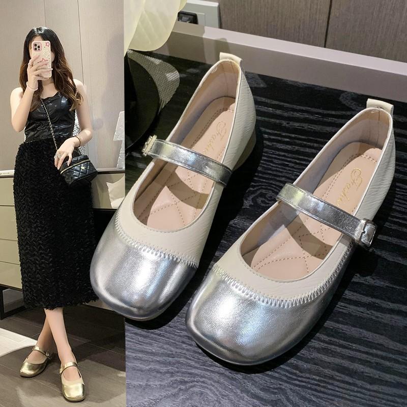 

Женские туфли Мэри Джейн весна и осень новые балетки с открытым мыском одинарные туфли ретро туфли бабушки 40