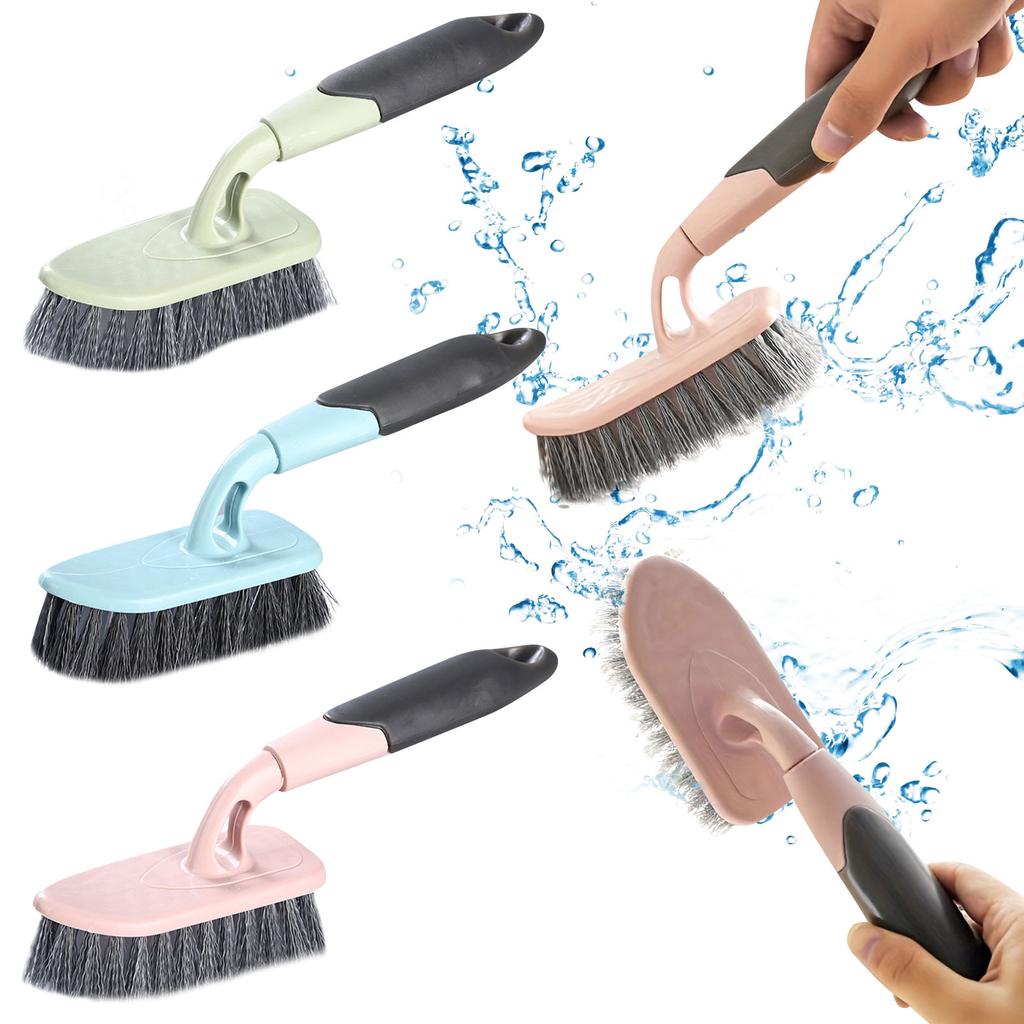 1pc Long Handle Toilet Wall Tile Cleaning Brush Scrub Hard Bristle Floor Brush For Bathroom Shower Sink Carpet Floor Remover Roller