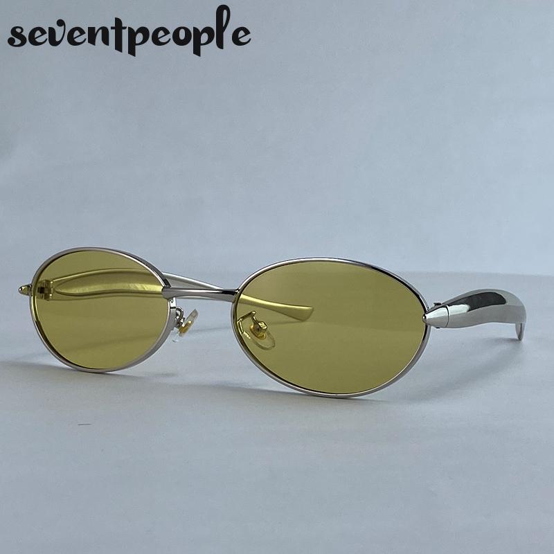 Steampunk Small Frame Oval Sunglasses Women  Luxury Brand Fashion Metal Sun Glasses For Ladies Vintage Driving Shades UV400