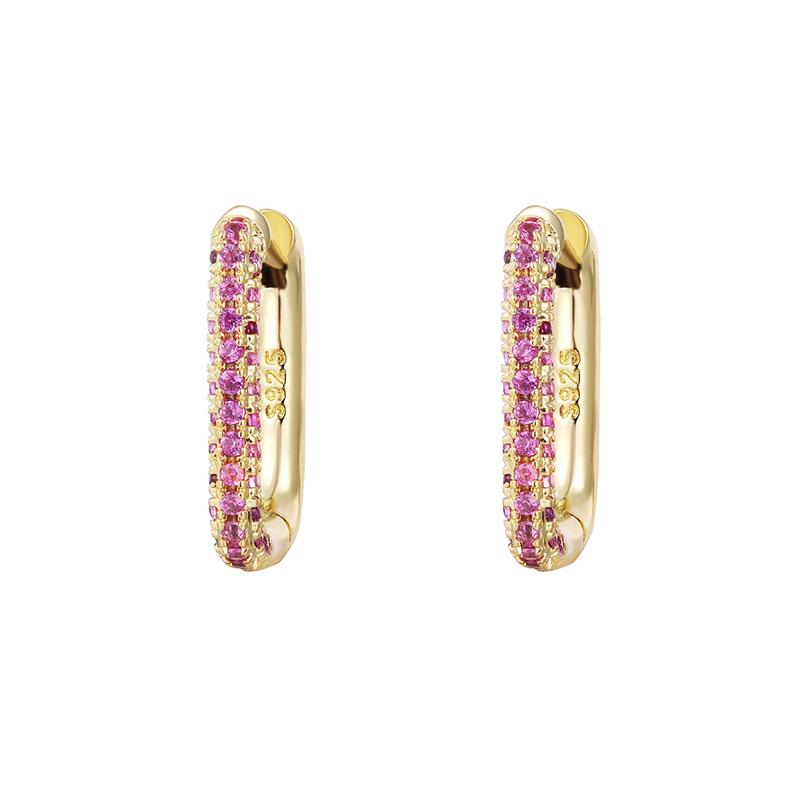 CRMYA Copper Gold Plated Earring Set For Women Color CZ Zircon Piercing Clip Hoop Dangle Earrings For Women Jewelry Wholesale