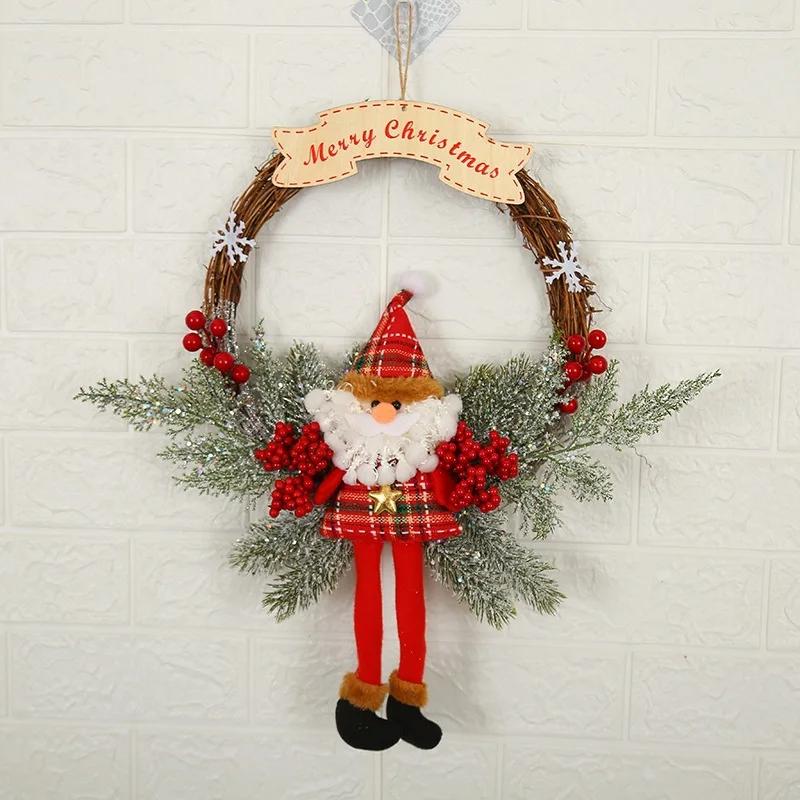 Ghirlanda di Natale Rami morti artificiali Ghirlande Appese Ghirlanda di foglie floreali per Capodanno Ornamenti di decorazione natalizia Navidad