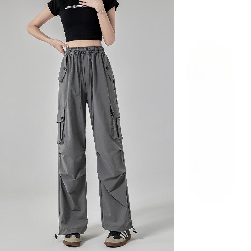 Quick-drying Work Pants for Women's Pants New Style Charge Small Wide-leg Summer Ice Silk Thin Mountaineering Sports Pants