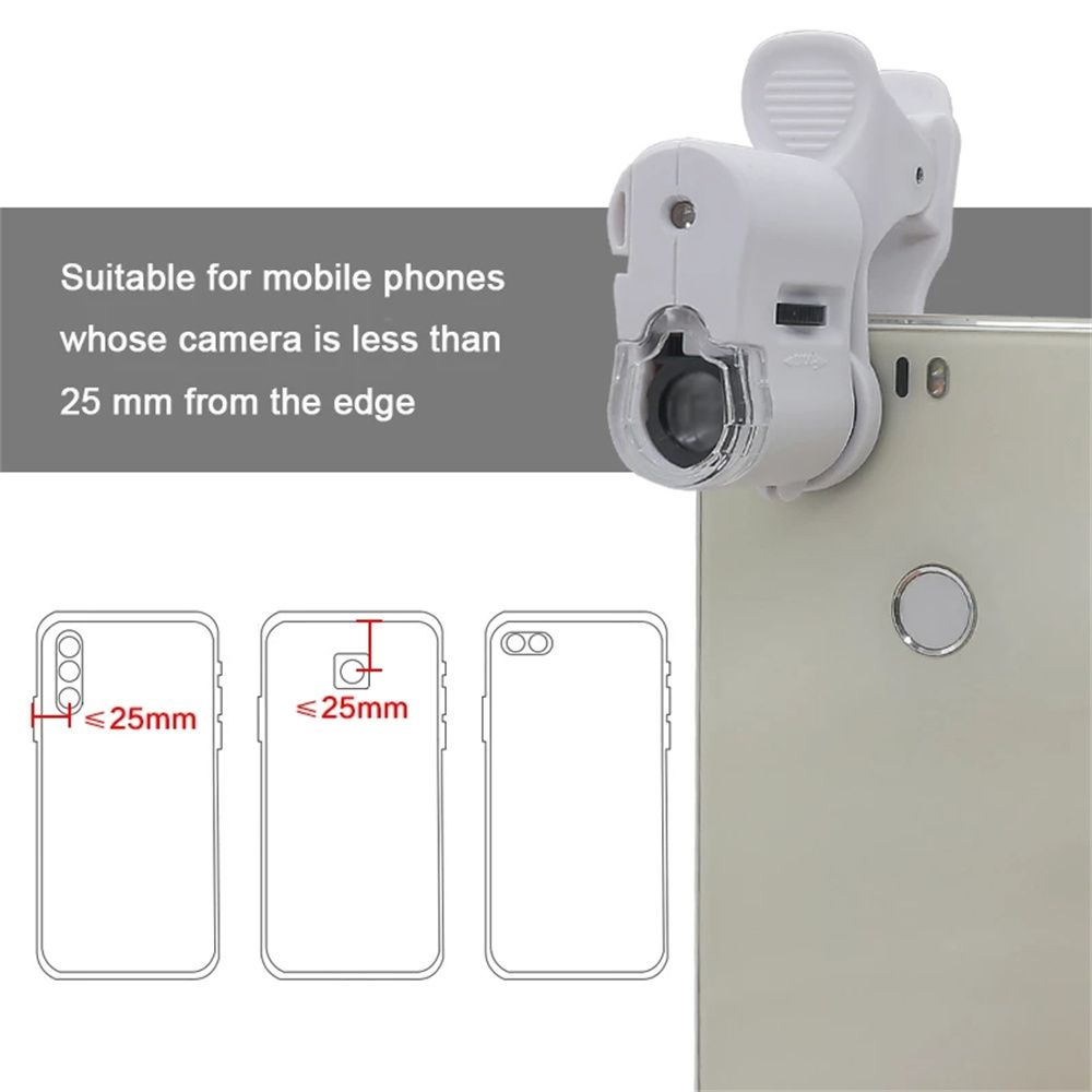 Pocket Microscope Clip Microscope Magnification Microscope Mobile Phone Microscope Magnifying Glass