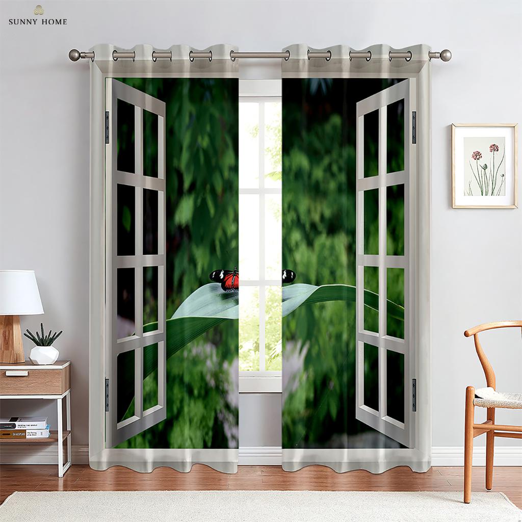 Windowcurtains Seaside Landscape Pattern Print Pattern Rod Pocket Bedroom Space Living Space Kitchen Areacurtains Home Decorative Piece
