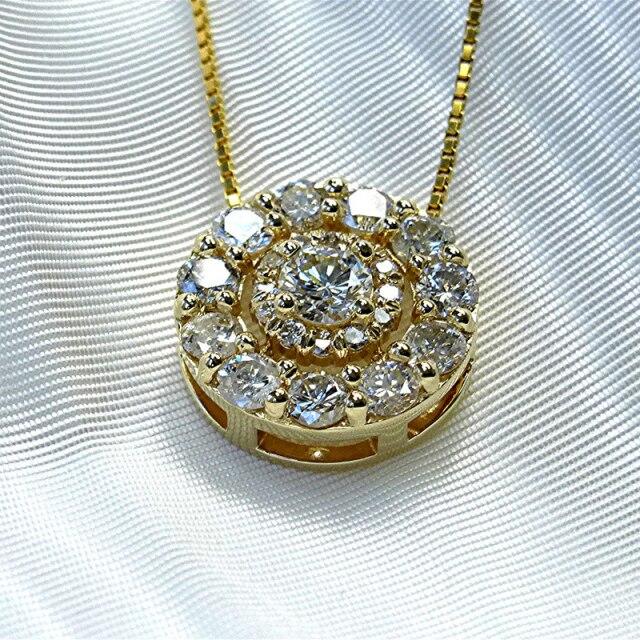 

Huitan Новое модное женское ожерелье с круглым кубическим цирконием Простое универсальное ожерелье золотого цвета с подвеской Свадебные украшения 45cm