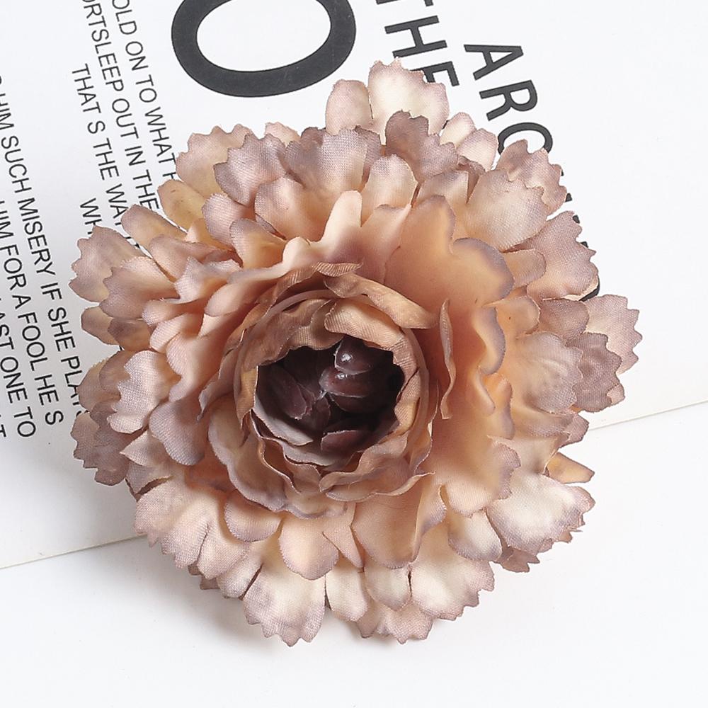 10Pcs Artificial Flowers 7CM Silk Fake Flowers Head For Home Room Decor Wedding Marriage Decoration DIY Craft Garland Accessory