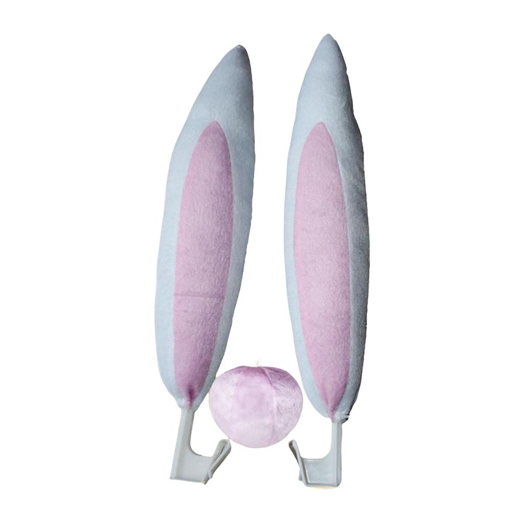 Car Decoration Accessory Bunny Ears Set Nose Easy Installation Portable