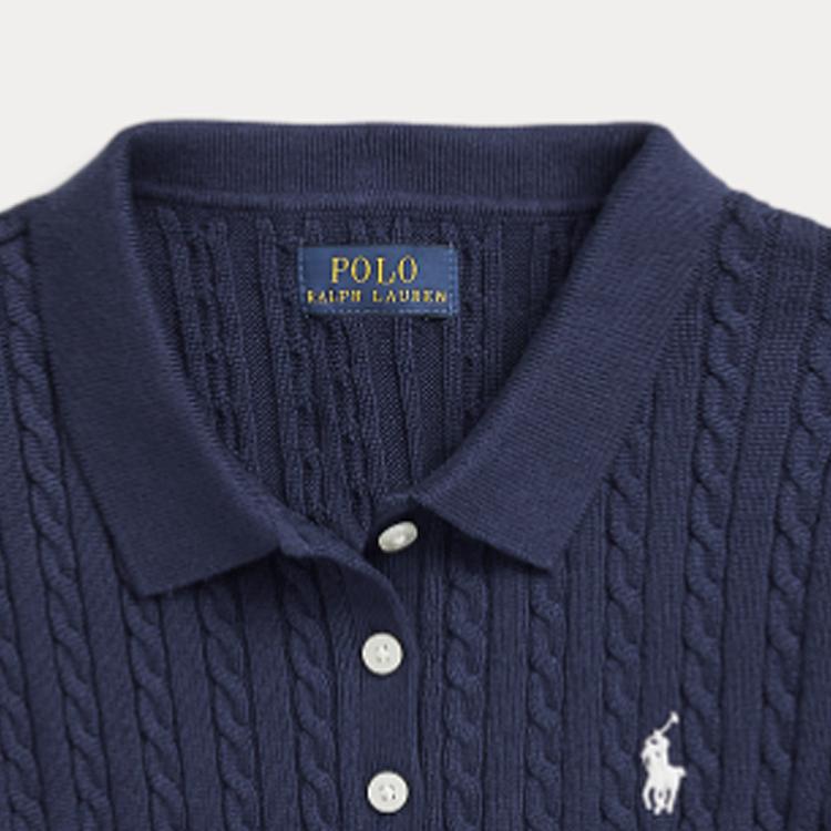 Polo Ralph Lauren Polo Shirt Ss24 Logo Small Pony Embroidered Button Short Sleeve Kids Tops Dark-Blue CWPOSWEG6820439-400