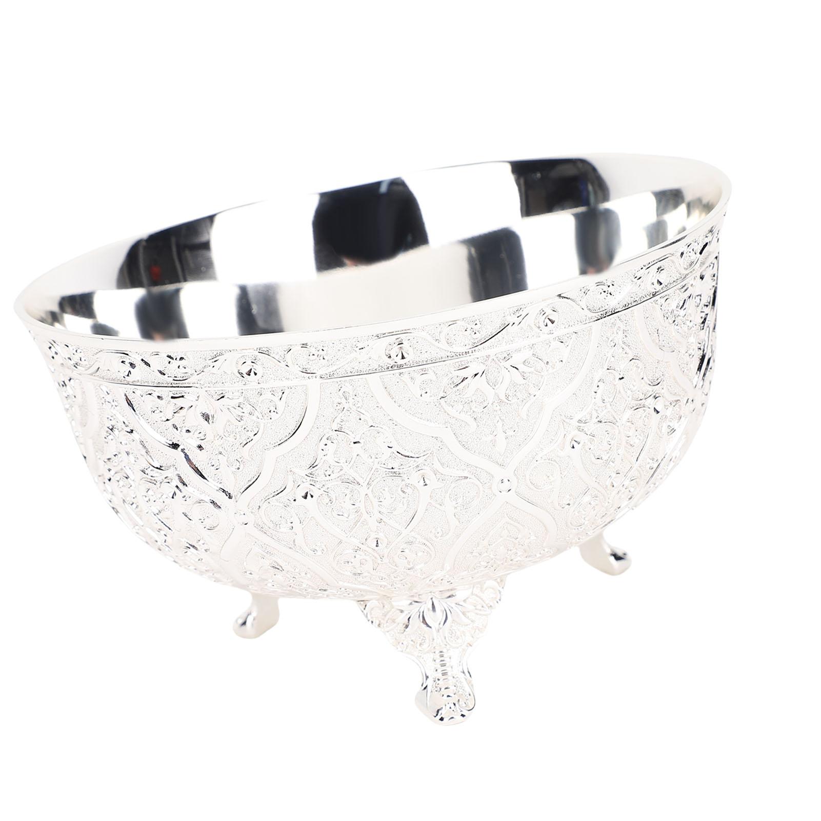 

Zinc Alloy Decorative Bowl Fruits Salad Table Serving Retro Elegant for Living Room