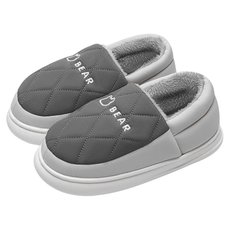 Indoor home bag heel wool cotton shoes women wear waterproof cotton slippers outside in autumn and winter men's winter warm new models