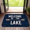 Waterproof Outdoor Patio Mats Beach House Entrance Rug, Starfish Shell Welcome Mat, Non-slip Coastal Indoor Utility Bathroom Door Mat for Front Decor