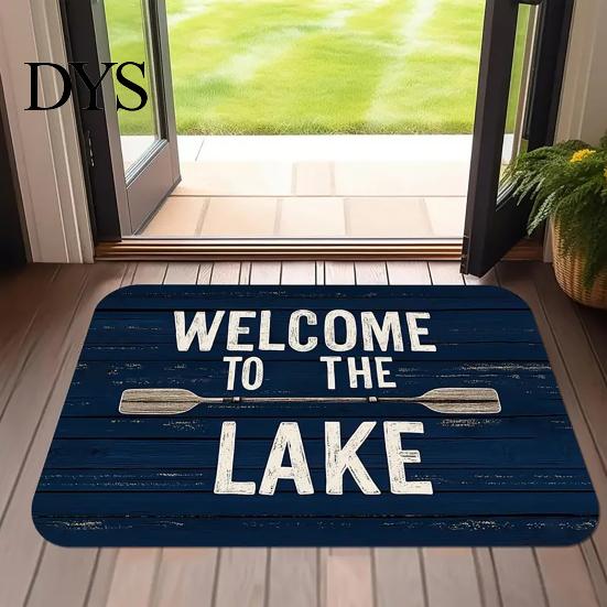 Waterproof Outdoor Patio Mats Beach House Entrance Rug, Starfish Shell Welcome Mat, Non-slip Coastal Indoor Utility Bathroom Door Mat for Front Decor