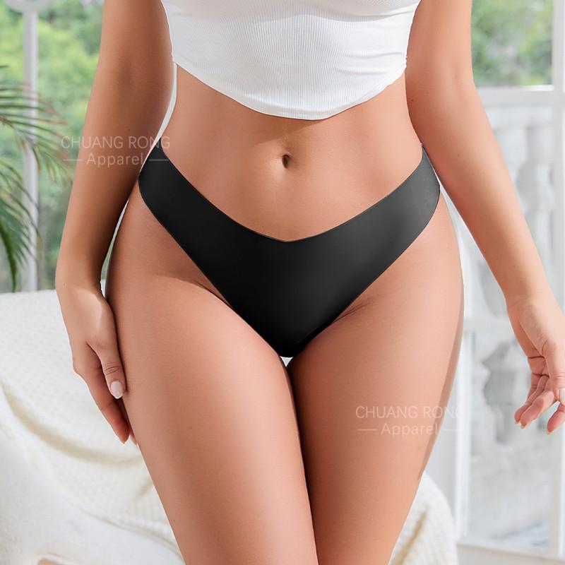 European and American large-size underwear one-piece seamless nude feeling sexy low-waist breathable quick-drying thong female tback