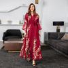 AB170 Bestickter Netz-Bademantel: Elegantes muslimisches Abendkleid für Damen für Herbst/Winter