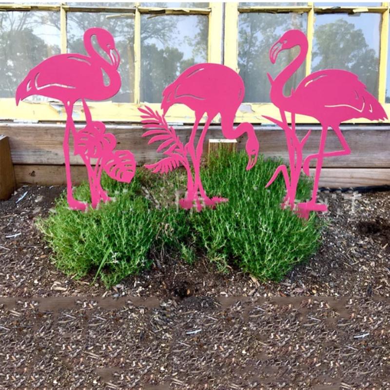 Upgraded Pink Flamingo Yard Ornaments Flamingo Garden Statue Pink Flamingo Garden Yard Decorations 40cm/16-inch Durable