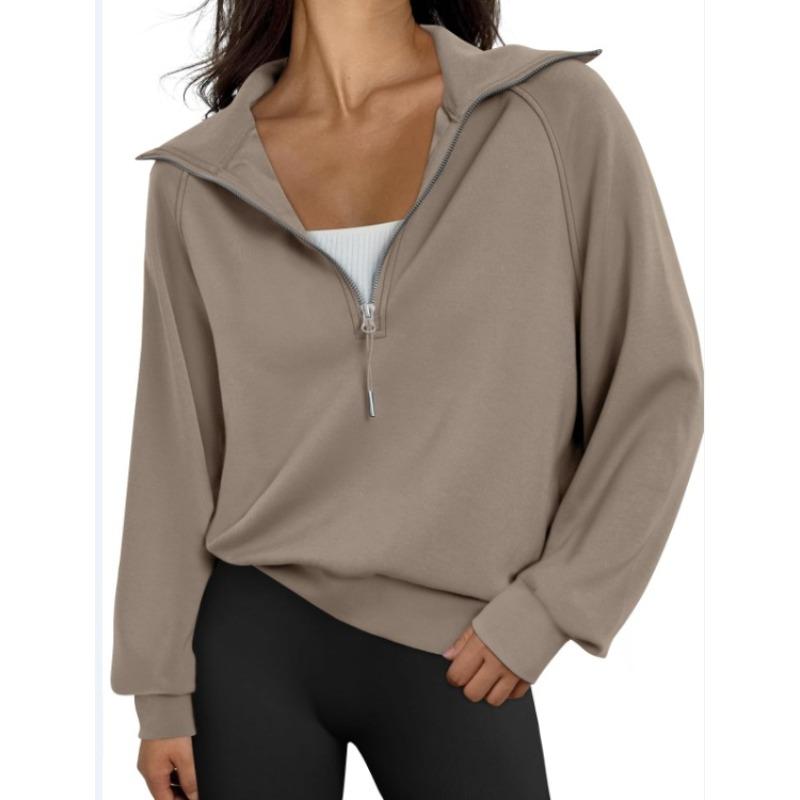 YYFS Women's Fashion Casual Spring Autumn Solid Color Print Long Sleeve Stand-collar Blouses & Shirts