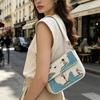 Borsa a tracolla da donna con ricamo a onde e perline per industria pesante, ragazza che fa surf con ornamento di perline, a spalla scoperta, a tracolla incrociata