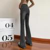 American high-waisted elastic flared jeans women's 2025 spring and autumn new thin and high double-button jeans tide