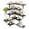Country-Style Solid Wood Corner Floating Wall Shelf & Organizer