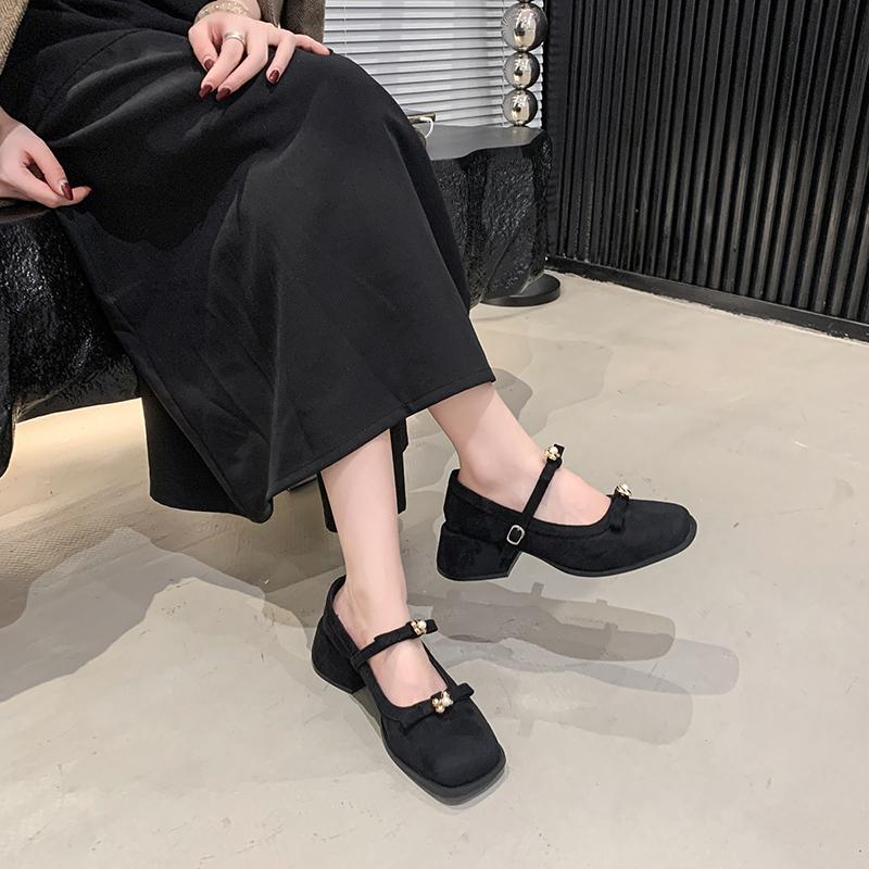Fashion French Versatile Mary Jane Shoes Women's Spring 2025 New Coarse Heel Match Skirts Small Shoes Japanese Style Single Shoe