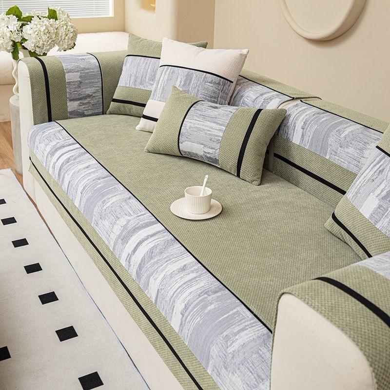 Chenier Sofa Cushion, All-season Non-slip Cloth Cover, Seat Cushion Leather Sofa Cover