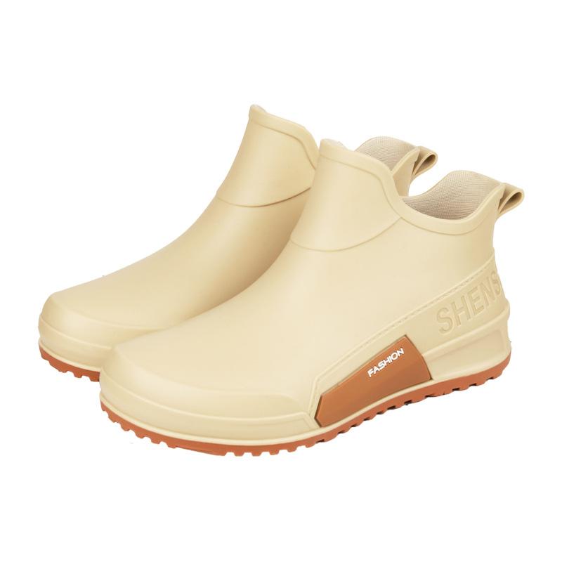 Water Shoes Couple Rain Shoes Men's Short Tube Low-top Anti-skid Outdoor Rubber Shoes Fishing Shoes Lightweight Rain Boots Women