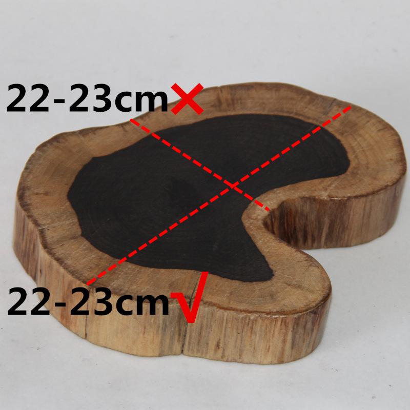 1pcs Length 22-23cm & Height 3cm Noble Ebony Wood Slices Bar Mats Wood Coasters Reclaimed Willow Wood Coaster Barware send as picture&1pcs irregular shape
