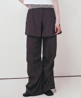 Nigaennikol Layered Skirt Pants_Charcoal